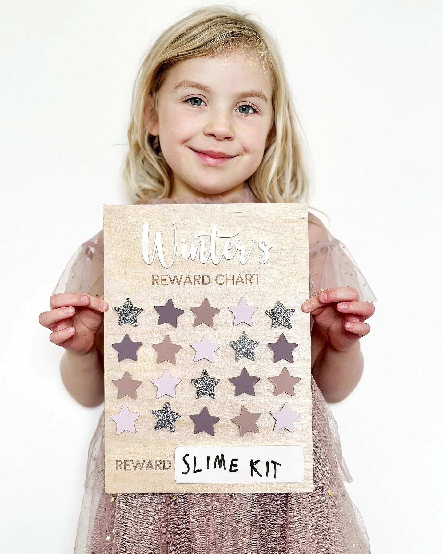 Personalised Reusable Wooden Star Reward Chart